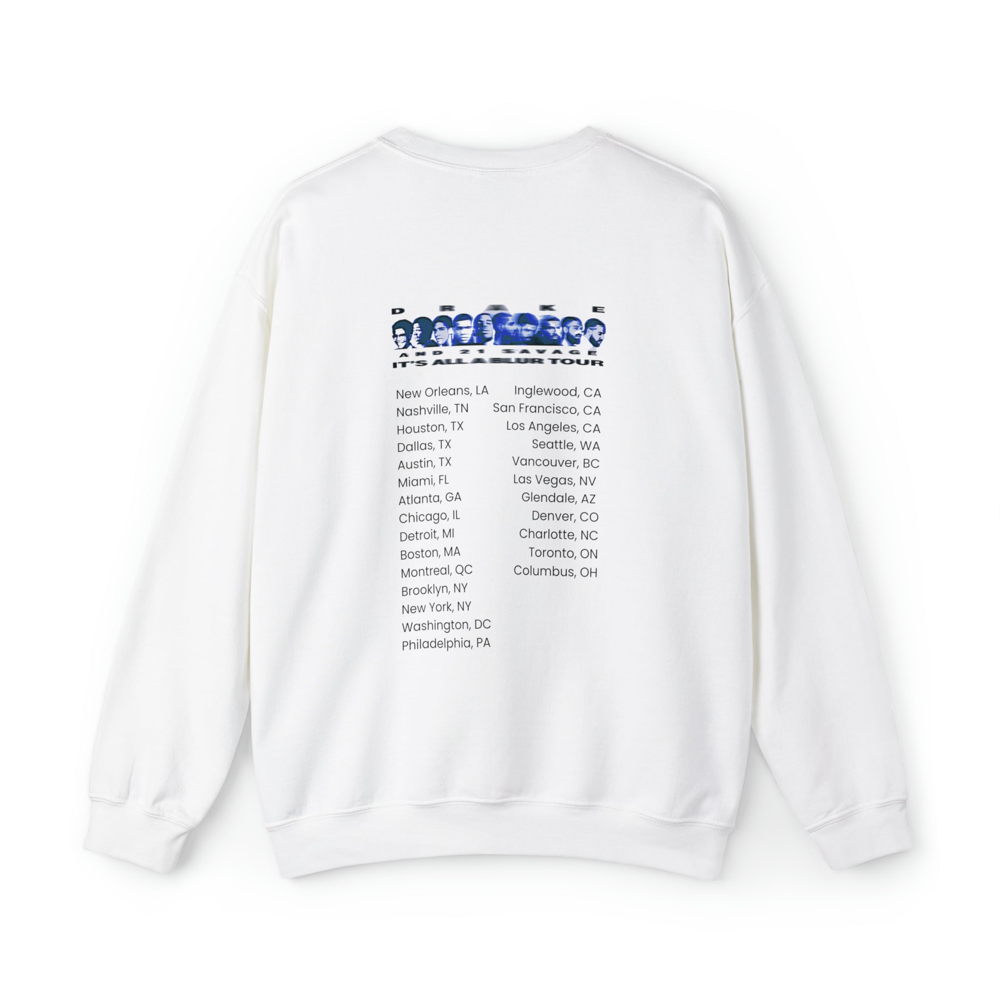 Drake x 21 Savage Unisex It's All A Blur Tour SweatShirt Crewneck | Tour Merch