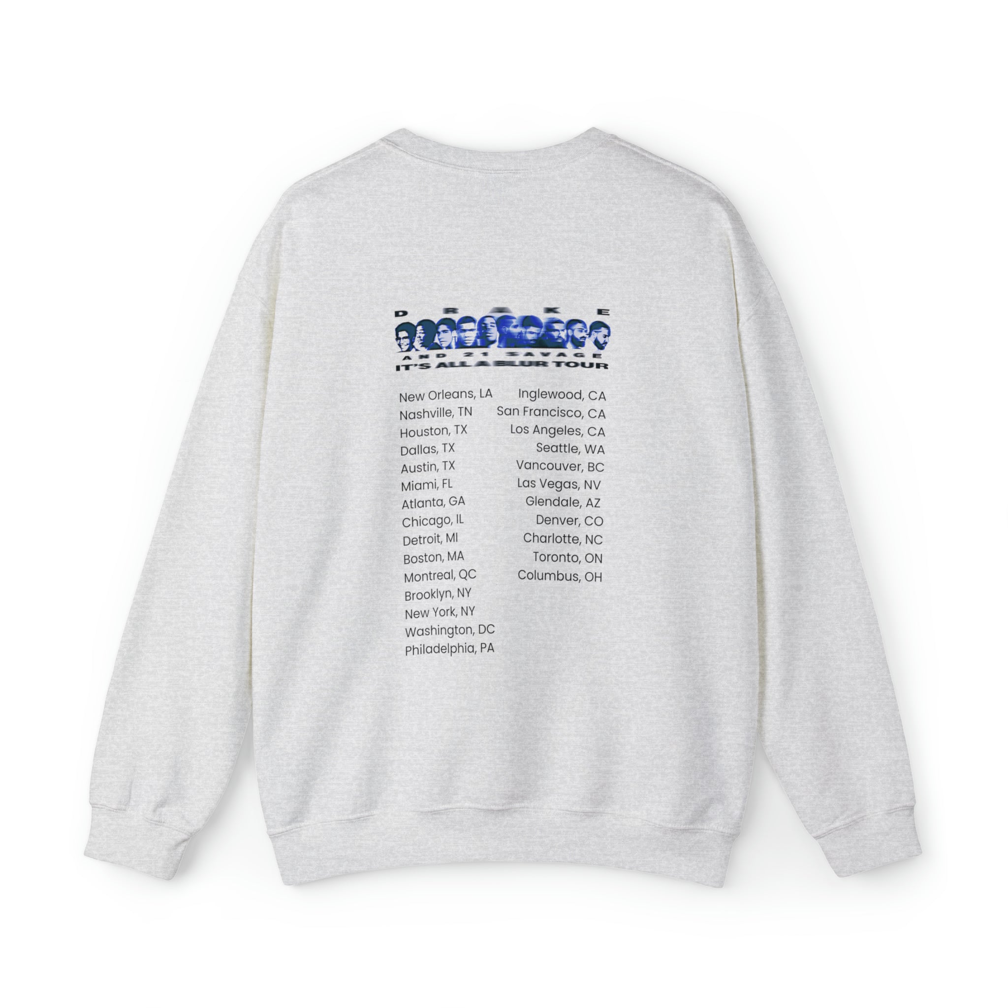 Drake x 21 Savage Unisex It's All A Blur Tour SweatShirt Crewneck | Tour Merch