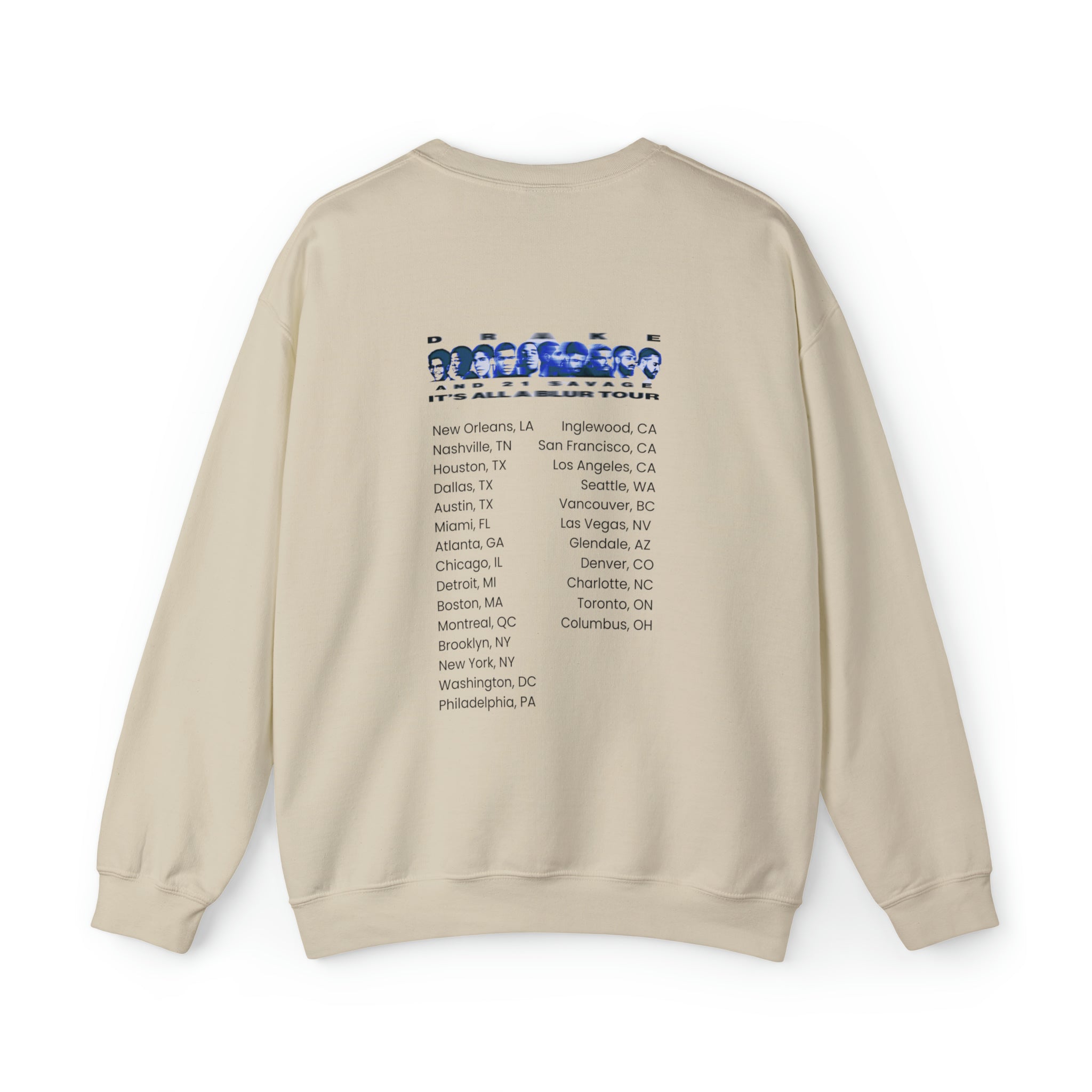 Drake x 21 Savage Unisex It's All A Blur Tour SweatShirt Crewneck | Tour Merch